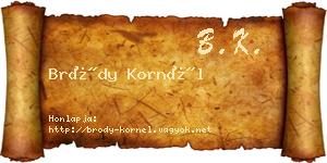 Bródy Kornél névjegykártya